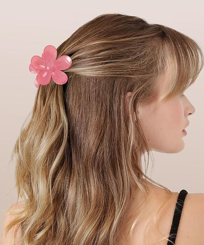 8PCS Hair Clips for Women, Flower Claw Clips for Thick Hair, Non-Slip Hair Accessories with Multi-Styles, Colorful Hair Claw Clips and Variety Pack, Ideal for Girls