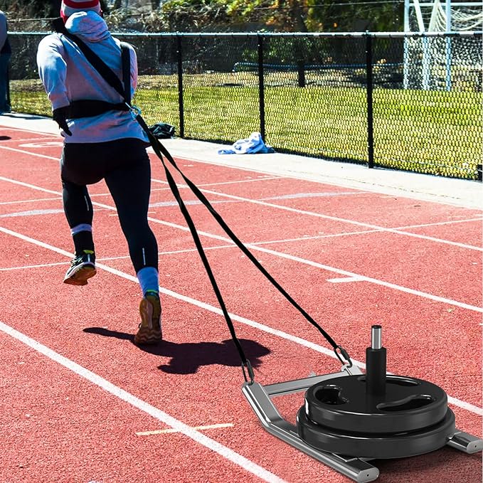 Kipika Weight Sled, Workout Sled, Fitness Strength Training Sled, Speed Training Sled for Athletic Exercise, Speed Improvement, Easily Through Obstacles, Suitable for 1" & 2" Weight Plate