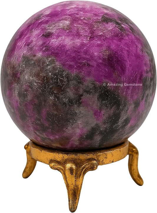 Amazing Gemstone Cobalt Calcite Crystal Ball with Stand - 2 Inches Crystal Sphere Meditation Balls for Witchcraft and Decorative Balls