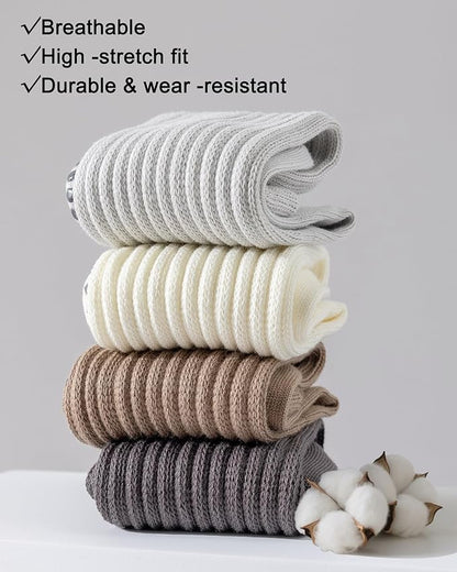 3 Pairs Grip Pilates Socks for Women Non Slip Long Slouchy Socks for Yoga Barre Workout Hospital