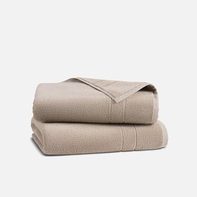 Brooklinen Super-Plush Turkish Cotton Bath Towels Set of 2 Cotton, 820 GSM, Machine Washable, Perfect Bath Towels for Bathroom, Spa & Shower (30" x 58", Driftwood)