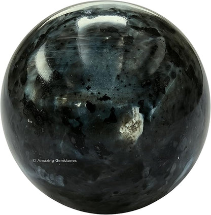 Amazing Gemstone Larvikite Crystal Ball with Stand - 2" Inches Crystal Sphere Meditation Balls for Witchcraft and Decorative Balls