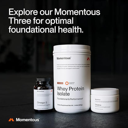 Momentous Creatine Monohydrate Powder - Creapure Creatine Powder - Supports Strength, Lean Muscle, & Recovery for Men & Women - NSF Certified for Sport - 5 g per Serving - 90 Servings