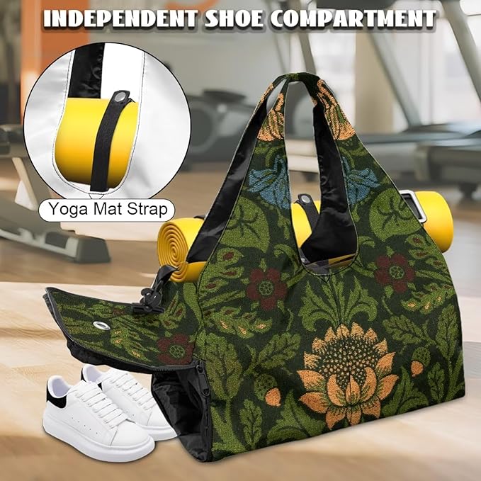 Yoga Mat Bag for Women Men Large Carryall Tote with Adjustable Shoulder Strap for Gym Yoga Travel Pilates Office