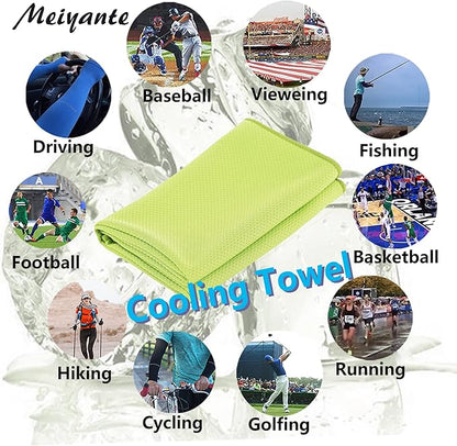 Cooling Towels 43.3" x 15.7" Lime Green - Ice Towel, Sweat Towel, Cooling Towels for Neck & Face & Cooling Neck Wraps for Summer Heat - Neck Cooler for Quick Cool Down for Gym, Running, Golf Sports