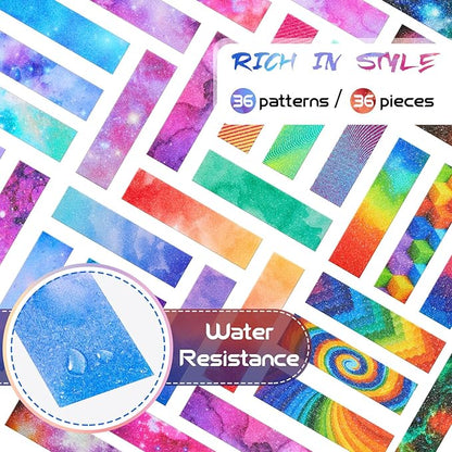 36 Pcs Anxiety Sensory Stickers Mental Health Stickers Fidget Textured Strips Toys Adhesive Tactile Calm Relief Items for Adults Desk School Counselor Classroom(Mixed Style)