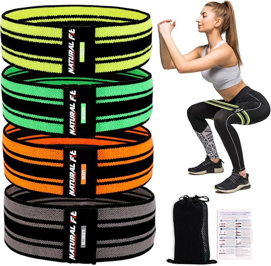 Resistance Bands, Exercise Workout Bands for Legs and Butt, Fabric 6 Set of Stretch Bands for Women and Men, Exercise Loop Bands Yoga, Pilates, Rehab