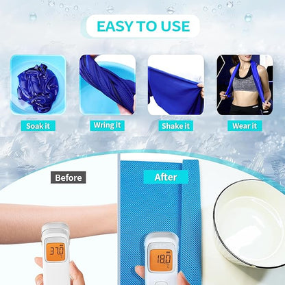 Cooling Towels for Neck/Face Ice Towel Cooling Neck Wraps for Hot Weather Sweat Towels Microfiber Chilly Towel cold Rags Soft Breathable Quick Dry for Indoor /Outdoor/Yoga/ Gym/Working out（40''x12''）
