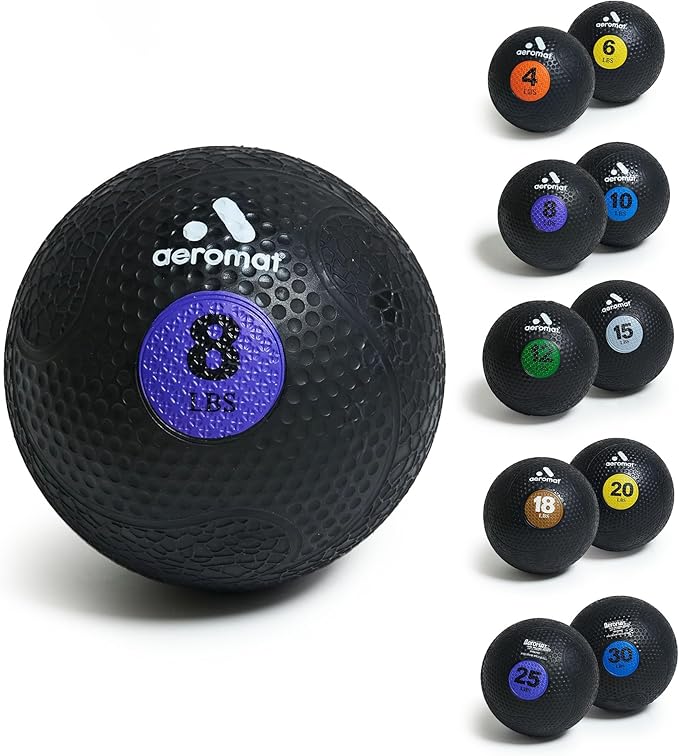 Aeromat Extreme Elite Medicine Balls for Exercise - 10" Diameter Workout Ball, Weighted Balls for Exercise, Weight Ball, Color-Coded Med Balls
