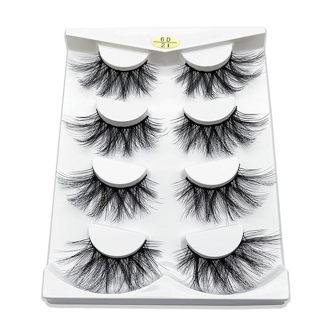 Mikiwi 25mm Lashes, Dramatic 6D Faux Mink Lashes, Fluffy Volume Eyelashes, Thick Crossed Lashes, Long Faux 25mm Mink Lashes