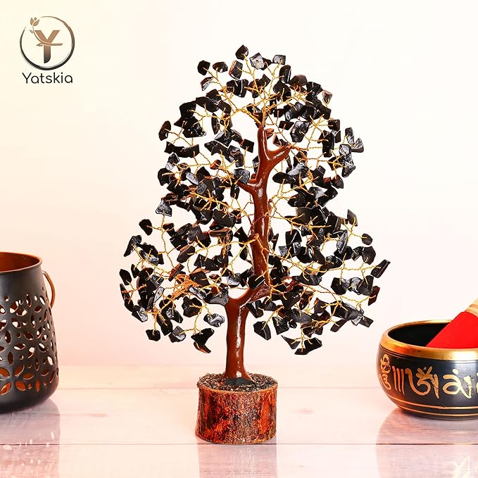 YATSKIA Black Tourmaline Crystal Tree of Life - Money Tree - Birthday Gifts for Women - Chakra Crystals and Stones - Positive Energy Gifts
