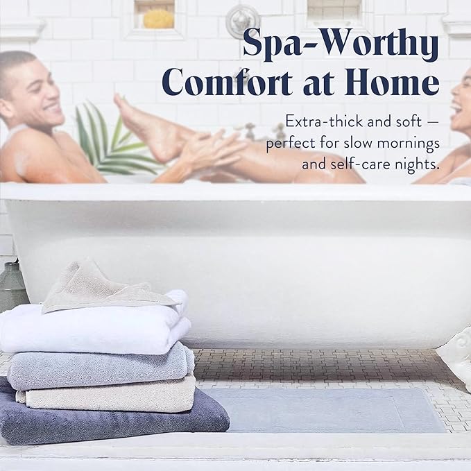 Brooklinen Super-Plush Turkish Cotton Bath Sheets Set - 2 Bath Sheets + 2 Hand Towels Cotton, 820 GSM, Highly Absorbent, Machine Washable, Perfect for Home & Bathroom (Slate Grey)