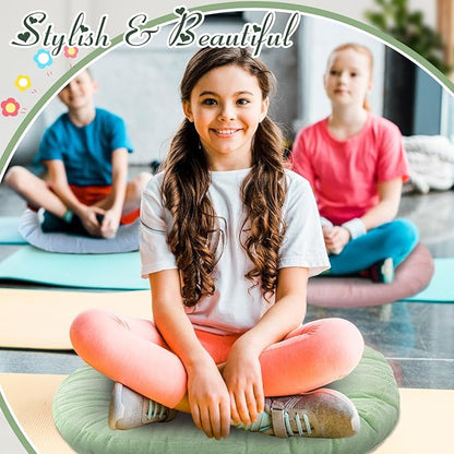 Jerify Round Floor Pillows Cushions 22 x 22 Inch Large Flexible Seating Cushion Classroom Furniture Floor Pillow for Home Daycare Preschool Yoga Meditation Gift (Pastel,6 Pcs)