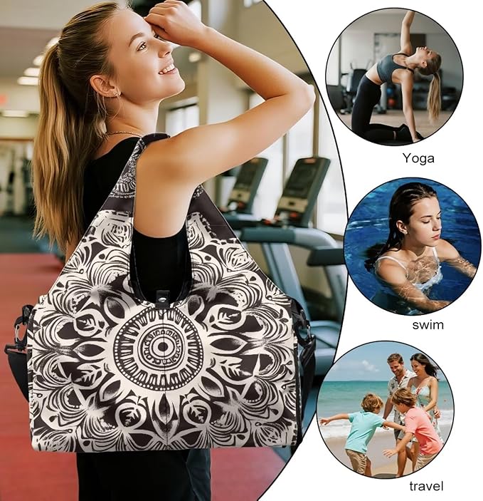 Yoga Mat Bag for Women Men Large Carryall Tote with Adjustable Shoulder Strap for Gym Yoga Travel Pilates Office