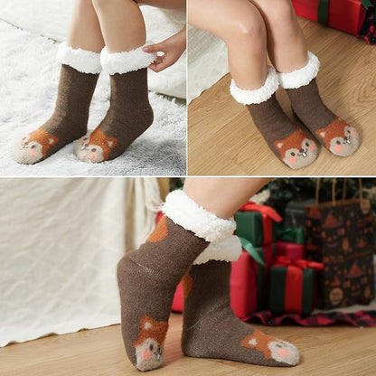 JaosWish Cat Fuzzy Socks Womens Pilates,Postpartum Essentials Non Slip Grip Slippers Hospital Socks for Labor Delivery