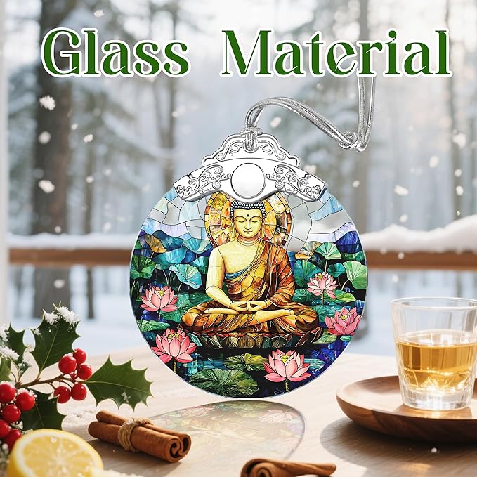 Buddha Christmas Ornaments: Christmas Tree Ornaments, Buddha Meditation Decor, Namaste Decor, Stocking Stuffers, Gift Idea & Gifts for Buddhists, Meditation/Yoga Practitioners, Lovers of Eastern Art