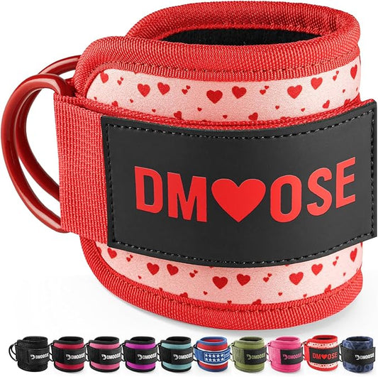 DMoose Fitness Ankle Straps for Cable Machines - One Size Fit with Premium Padding, Glute Kickback Ankle Strap for Women & Men, Cable Attachments for Gym, Booty Workouts, Leg Extension & Hip Abductors