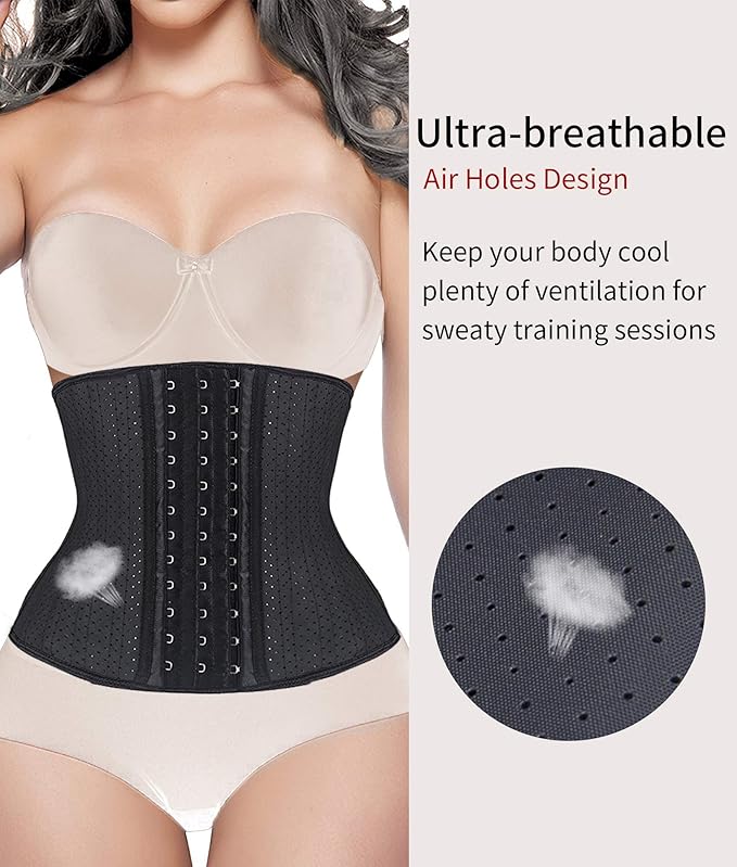 YIANNA Waist Trainer for Women Latex Underbust Waist Cincher Corset Sport Girdle Hourglass Body Shaper