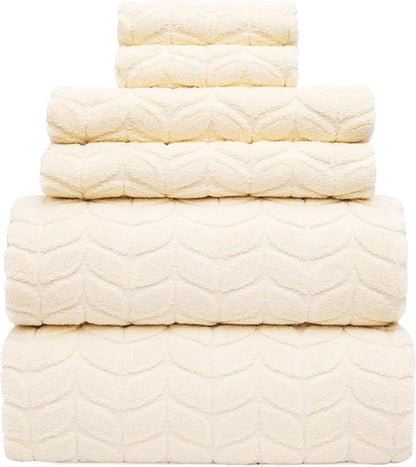 Ultra Soft & Stylish 700 GSM Luxury Bath Towels - 100% Zero-Twist, Long-Staple Cotton - Remarkably Absorbent & Quick Drying - 6 Piece Towel Set (Papyrus)