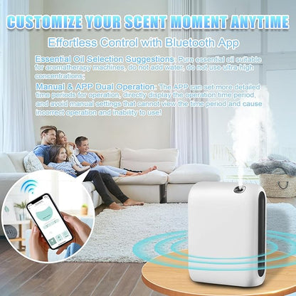 Waterless Diffuser for Home, Scent Air Machine for Home with Bluetooth-Connected 200ML, Whole House Air Freshener, Hotel Collection Diffuser for Large Room, Office, Yoga Room, Livingroom