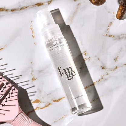 L'ANGE HAIR Satin Néctar Nourishing Gloss | Hair Serum for All Hair Types | Smoothing Serum with Antioxidants and Vitamins | Salon Hair Spray for Blowouts | Anti Frizz Hair Gloss (2 Fl Oz)