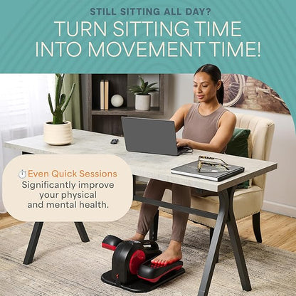 Lifepro Under Desk Elliptical Exercise Machine with or without Red Light, Seated Pedal Exerciser for Seniors & Adults, Quiet Elliptical Machine for Home or Office, Portable Leg Exerciser While Sitting