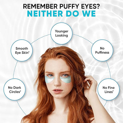 Under Eye Patches for Puffy Eyes, Dark Circles, Dull Skin - Natural Moisturizing Support - Help with Wrinkles and Fine Lines - Under Eye Mask with Hyaluronic Acid, Collagen, Caffeine - 30 Pairs