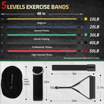 VEICK Resistance Bands, Exercise Bands, Workout Bands, Resistance Bands for Working Out with Handles for Men and Women, Exercising Bands for Fitness Weights Work Out at Home