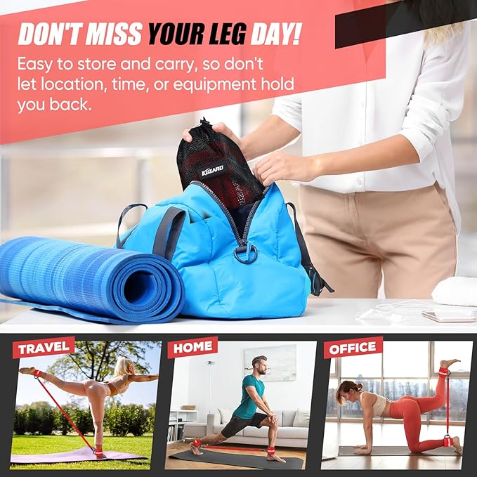 Ankle Resistance Bands with Cuffs, Ankle Weights Bands for Working Out, Women Leg and Glutes Workout Equipment, Exercise Bands for Kickbacks, Butt and Booty Trainer, Home Gym Fitness Equipment