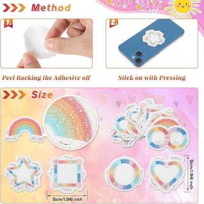 36 Pcs Anxiety Sensory Stickers Mental Health Stickers Fidget Textured Strips Toys Adhesive Tactile Calm Relief Items for Adults Desk School Counselor Classroom(Breath Style)