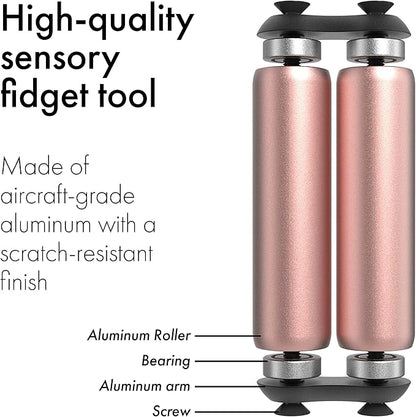 ONO Roller - Handheld Fidget Toy for Adults | Help Relieve Stress, Anxiety, Tension | Promotes Focus, Clarity | Compact, Portable Design (Full Size/Aluminum, Rose Gold)
