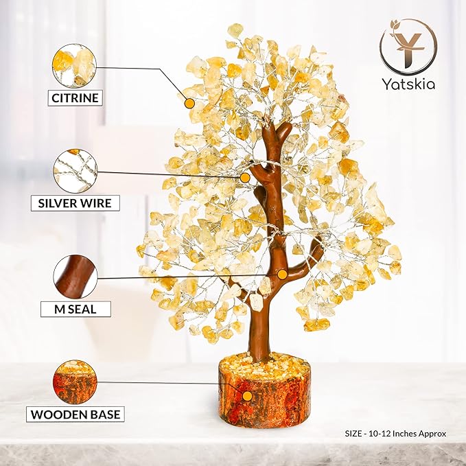 Citrine Crystal Tree - Feng Shui Decor - Chakra Tree - Spiritual Items - Home Decoration - Gemstone Tree - Crystals - Crystal Decor - Home Office Decor - Citrine Crystal Stone - Good Luck Gifts