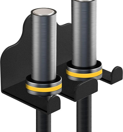 Olympic Barbell Hanger, Garage Gym Bar Wall Rack, Vertical Barbell Wall Mount, Black Heavy-Duty Support Barbell Holder, Space Saving Commercial or Home Gym Accessory, Holds Under 33mm Bar Size