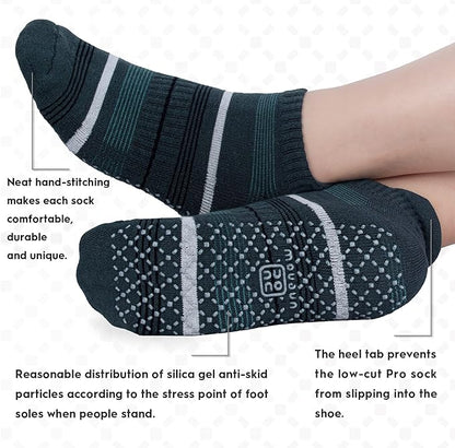unenow Unisex Non Slip Grip Socks with Cushion for Yoga Pilates Barre Home & Hospital
