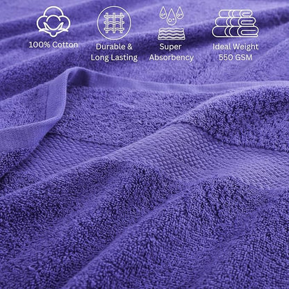 LANE LINEN 100% Cotton Bathroom Towels Set - 24 Pcs - Absorbent, Ideal for Guest, Spa & Daily Use - 2 Bath Sheets, 4 Bath, 6 Hand Towels, 8 Washcloth, 4 Fingertip - Ideal for Boys & Dorm - Blue Irish