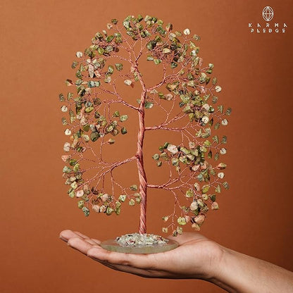 Crystal Trees for Home and Office Decoration, Unakite Chakra Healing Crystals Feng Shui Handmade Trees for Positive Energy, Money, Good Luck, Christmas Decor, Birthday Gifts for Women, Mom