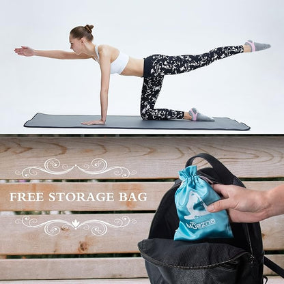 Muezna Non Slip Yoga Socks for Women, Anti-Skid Pilates, Barre, Hospital Socks with Grips, Size 5-10