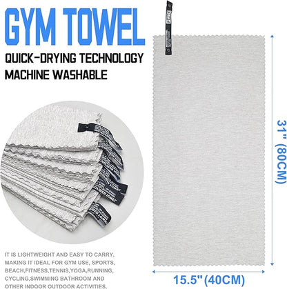 6 Pack Microfiber Gym Towels for Working Out，Fast Drying Workout Accessories Sweat Towels for Gym Gear for Men & Women,Sports Exercise Fitness Gear Tennis for Body Hot Yoga