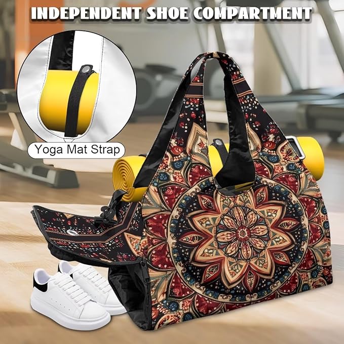 Yoga Mat Bag for Women Men Large Carryall Tote with Adjustable Shoulder Strap for Gym Yoga Travel Pilates Office