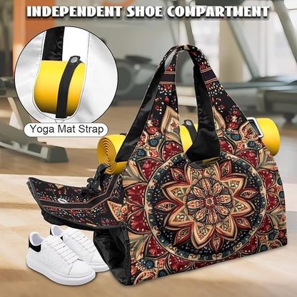 Yoga Mat Bag for Women Men Large Carryall Tote with Adjustable Shoulder Strap for Gym Yoga Travel Pilates Office