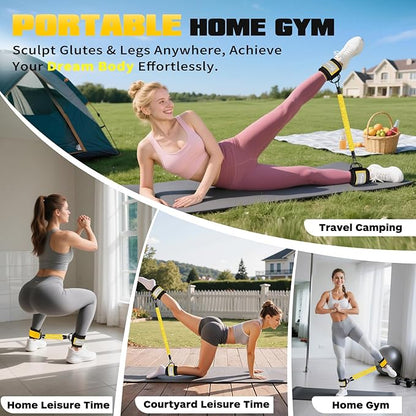 Ankle Resistance Bands with Cuffs, Leg and Glutes Workout Equipment, Resistance Bands with Ankle Straps for Cable Machine Kickbacks, Booty Workouts, Lower Body Exercises - Home Gym Exercise Equipment