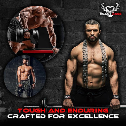 BEAST RAGE Lifting Wrist Straps for Weightlifting, Weight Lifting Straps Gym Grip Power Workouts Lifting Straps Padded Cotton Men Women Wrap Lift Deadlift Straps Hard Pull Exercise