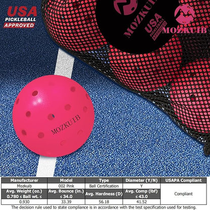 Pickleball Balls - USAPA Approved, 40 Holes Competition Pickle Balls for Tournament Play - High Visibility, Durable, Ideal for All Skill Levels