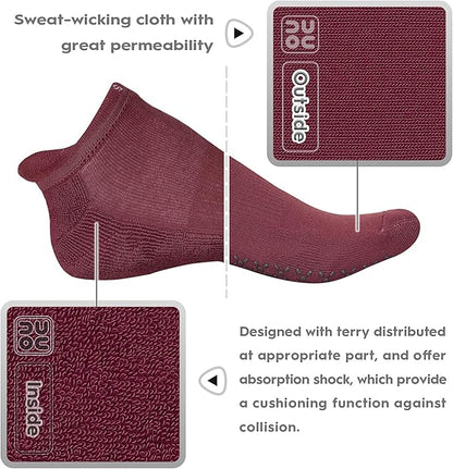 unenow Unisex Non Slip Grip Socks with Cushion for Yoga Pilates Barre Home & Hospital