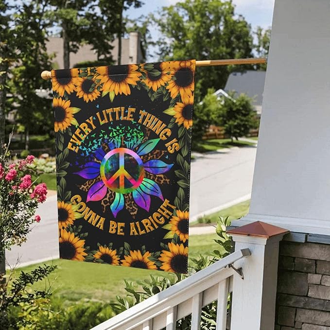 World Peace Sign Garden Flag for Outside 12"x18" Yard Flag Decoration Banner Decor Yard Flag Gifts