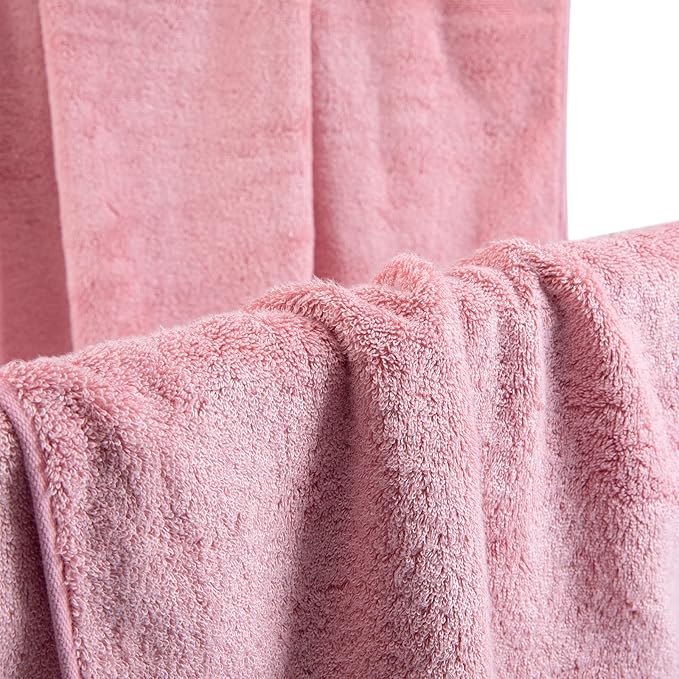 3PC Bathroom Towels Set for Face and Body, Sensitive Skin Pink Luxury Towels Set for Adult Students Kids Baby, Super Soft Highly Absorbent Towels Set for Bathroom 3 PC