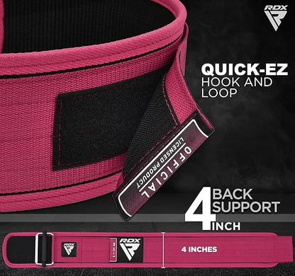 RDX Weight Lifting Belt - AUTO LOCK 4” Premium Adjustable Gym Belt for Olympic Cross Training - Support for Men Women Functional Fitness Workout - WOD Powerlifting Bodybuilding Weightlifting Deadlift