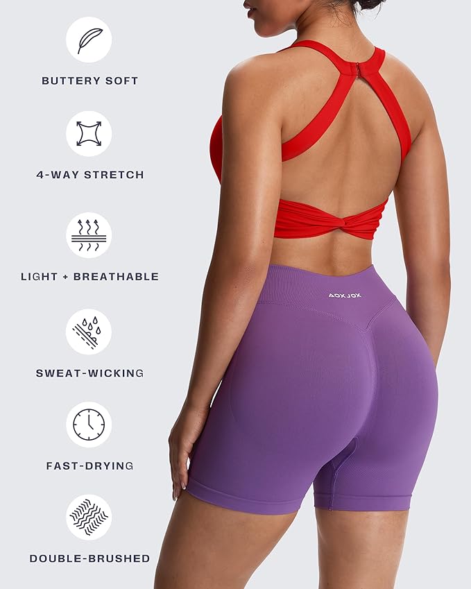 Aoxjox Women's Workout Sports Bras Twist Front Fitness Training Gym Bra Yoga Crop Lola Tank