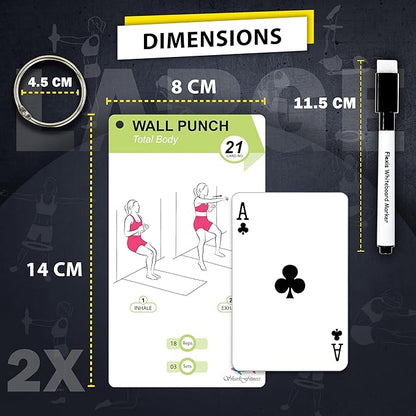 Wall Pilates Workouts For Women - 58 Exercise Cards with Wall Pilates Workout Postures, Instructions & Breathing Tips | Free Ring & Dry-Erase Marker to Create a Customize pilates at home Exercise Chart