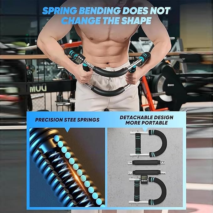 Saker Twister Arm Trainer with Built-in Timer: Ultimate Arm and Chest Workout Equipment for Men – Forearm Exerciser and Biceps Workout Device for Enhanced Strength and Muscle Building